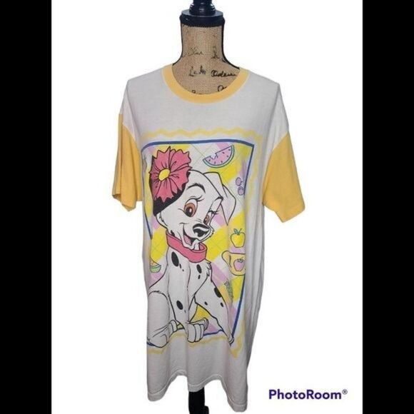 Vintage Disney 101 Dalmatians T-shirt Night Gown Oversized - Picture 1 of 12